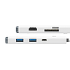 Hub 6 az 1-ben Baseus Lite sorozat, USB-C - 2x USB 3.0 + HDMI + USB-C + TF/SD fehér (WKQX050002)