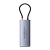 Hub 6 az 1-ben Baseus Metal Gleam 2 Series, USB-C - 2xUSB 3.0 + USB-C + HDMI + USB-C PD + Ethernet RJ45 (B00061802813-00)