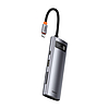 Hub 7 az 1-ben Baseus Gleam, USB-C - 1x HDMI4K 60Hz + 3x USB3.0 + 1x PD + 1x SD/TF, szürke (B00030708811-00)