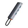 Hub 7 az 1-ben Baseus Gleam, USB-C - 1x HDMI4K 60Hz + 3x USB3.0 + 1x PD + 1x SD/TF, szürke (B00030708811-00)