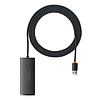HUB adapter 4 portos USB Baseus OS-Lite 25 cm, fekete (WKQX080001)