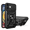 Hybrid Armor Camshield iPhone 16 Plus páncélozott tok kameravédővel és állvánnyal - fekete