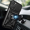 Hybrid Armor Camshield iPhone 16 Pro tok kameravédővel és állvánnyal - fekete