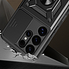 Hybrid Armor Camshield kameravédővel és fémgyűrűvel Samsung Galaxy S25 Ultra készülékhez, fekete