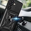 Hybrid Armor Camshield páncélozott tok állvánnyal és kameravédővel Samsung Galaxy Z Flip 7-hez - fekete