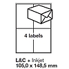 Jac C 105148 105x148,5mm 2 pályás univerzális etikett 4 címke/ív 200ív/doboz megszűnő