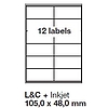 Jac C 10548 105x48mm 2 pályás univerzális etikett 12 címke/ív 200ív/doboz megszűnő