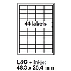 Jac C 4825 48,3x25,4mm 4 pályás univerzális etikett 44 címke/ív 200ív/doboz megszűnő