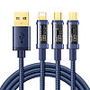 Joyroom 3 az 1-ben USB-kábel - USB Type C / Lightning / micro USB 3.5 A 1,2 m kék (S-1T3015A5)