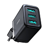 JoyRoom - Fali töltő (JR-TCN02) - 3x USB, 3.4A, 17W - Fekete (KF2316858)