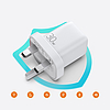 Joyroom fali utazási töltő USB Type C / USB 30W Power Delivery Quick Charge 4,5A (UK csatlakozó) fehér (L-QP303)
