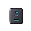 Joyroom gyorstöltő GaN 65W USB, 2x USB C fekete + USB C kábel - USB C 100W 1,2m (TCG01)