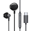 Joyroom In-Ear USB Type C fülhallgató távirányítóval és mikrofonnal fekete (JR-EC03 fekete)