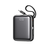 Joyroom JR-PBF27 10000mAh 22.5W külső akkumulátor beépített USB-C és Lightning kábellel - fekete