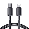 Joyroom Multi-Color Series A14 USB-C/Lightning kábel 20W 1.2 m - fekete
