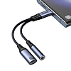Joyroom SY-C02 2in1 DAC adapter USB-C - USB-C / 3,5 mm-es mini jack - fekete