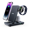 JoyRoom - Vezeték nélküli töltőállomás 4 az 1-ben (JR-WQS02) - Összecsukható, iPhone, AirPods, iWatch, Lightning verzió - Fekete (KF2316851)