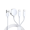 JoyRoom - Vezeték nélküli töltőkábel 3 az 1-ben (S-IW007) - USB az Apple Watchhoz, 2x Lightning, 3,5 W, 1,2 m - Fehér (KF2316831)