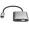 Kanex USB-C VGA adapter tápellátással - USB 1,5 A, USB-C tápellátás 60 W + VGA Full HD eloxált alumínium (K181-1278)