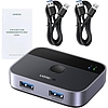 Kapcsoló USB 3.0 2x2 Ugreen CM757, 5 Gbps + 2x USB kábel 1,5 m (35313)