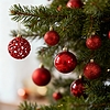 Karácsonyfadísz szett - 100 db gömb + csúcsdísz - piros (EDO-3084)