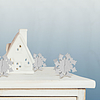 Karácsonyi asztali dekor - jégkristály - ezüst - 7 x 7 cm - 5 db / csomag (58252A)