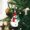 Karácsonyi dekoráció - hóember - akasztható - műanyag - 9 x 5,5 cm (59753)