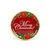 Karácsonyi kínálótál - műanyag - "Merry Christmas" - 22 cm (59717A)