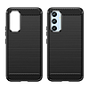 Karbon tok Samsung Galaxy A54 5G-hez, rugalmas szilikon, karbon borítás, fekete