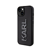 Karl Lagerfeld 3D gumi csillogó logó - iPhone 15 tok fekete (KLHCP15S3DMBKCK)