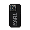 Karl Lagerfeld 3D gumi csillogó logó - tok iPhone 15 Pro készülékhez fekete (KLHCP15L3DMBKCK)
