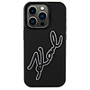 Karl Lagerfeld 3D gumis Signature tok iPhone 15 Pro Maxhoz - fekete