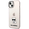 Karl Lagerfeld átlátszó Choupette tok iPhone 14 Plus / 15 Plus 6.7"-hez - rózsaszín