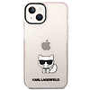Karl Lagerfeld átlátszó Choupette tok iPhone 14 Plus / 15 Plus 6.7"-hez - rózsaszín