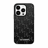 Karl Lagerfeld Bőr Monogram fém logós tok iPhone 15 / 14 / 13-hoz - fekete