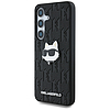 Karl Lagerfeld bőr monogramos kitűzős logós Choupette fejű Samsung Galaxy S25 tok fekete