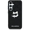 Karl Lagerfeld bőr monogramos kitűzős logós Choupette fejű Samsung Galaxy S25 tok fekete