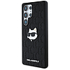 Karl Lagerfeld bőr monogramos kitűzős logós Choupette fejű Samsung Galaxy S25 Ultra tok fekete