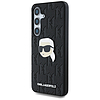 Karl Lagerfeld bőr monogramos kitűzős logós Karl Head Samsung Galaxy S25 tok fekete