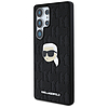 Karl Lagerfeld bőr monogramos kitűzős logós Karl Head Samsung Galaxy S25 Ultra tok fekete
