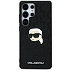Karl Lagerfeld bőr monogramos kitűzős logós Karl Head Samsung Galaxy S25 Ultra tok fekete