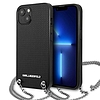 Karl Lagerfeld bőr textúrázott és lánc - tok iPhone 13-hoz fekete (KLHCP13MPMK)