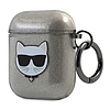 Karl Lagerfeld Choupette Head Glitter - Airpod tok fekete (KLA2UCHGK)