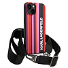 Karl Lagerfeld Color Stripes szíjas tok iPhone 14 Plus / 15 Plus 6.7"-hez - rózsaszín