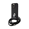 Karl Lagerfeld Crossbody Saffiano fém tű Karl & Choupette - iPhone 15 Pro Max tok fekete (KLHCP15XSAKCPSK)