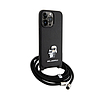 Karl Lagerfeld Crossbody Saffiano fém tű Karl & Choupette - iPhone 15 Pro Max tok fekete (KLHCP15XSAKCPSK)