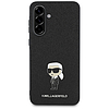 Karl Lagerfeld Fix Csillámos Ikonik Logós Fém Tok Samsung Galaxy A36 Telefonhoz, Fekete