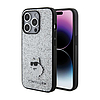 Karl Lagerfeld Fix Glitter Choupette Logo fém tű - iPhone 15 Pro tok ezüst (KLHCP15LGCNPSG)