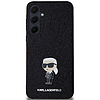 Karl Lagerfeld Fixed Csillámos Ikonik Logós Fém Tűs Tok Samsung Galaxy A55 Telefonhoz - Fekete