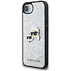 Karl Lagerfeld Fixed Glitter Ikonik fémtűs tok iPhone 16e-hez - ezüst